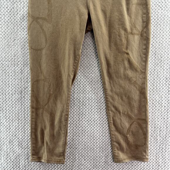 Lauren Ralph Lauren Jeans Women 16 Beige Denim High Rise Slim Straight Western - Picture 4 of 16